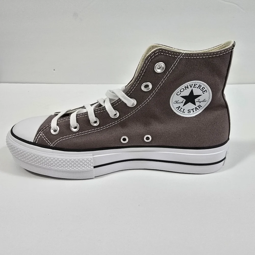 Converse All Stars Canvas Chunks Trainer  Gray High-Top Sneakers Womens Size 9.5 - Picture 9 of 16